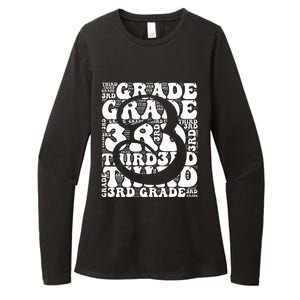 Typography Groovy Third Grade Teacher Back To School Womens CVC Long Sleeve Shirt