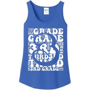 Typography Groovy Third Grade Teacher Back To School Ladies Essential Tank