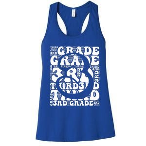 Typography Groovy Third Grade Teacher Back To School Women's Racerback Tank