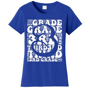 Typography Groovy Third Grade Teacher Back To School Women's T-Shirt