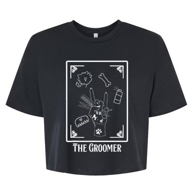 The Groomer Tarot Card Pet Dog Groomer Apparel Gift For Bella+Canvas Jersey Crop Tee