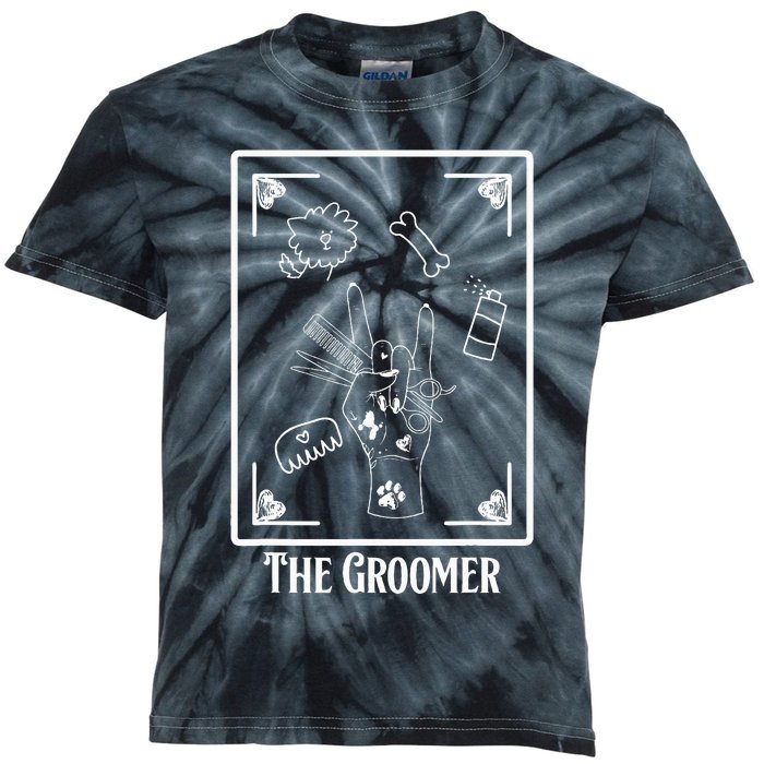 The Groomer Tarot Card Pet Dog Groomer Apparel Gift For Kids Tie-Dye T-Shirt