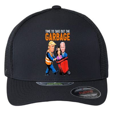 Trump Garbage Truck Humor Election 2024 Biden Flexfit Unipanel Trucker Cap