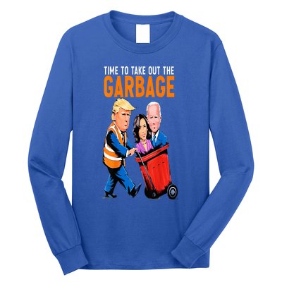 Trump Garbage Truck Humor Election 2024 Biden Long Sleeve Shirt