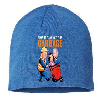 Trump Garbage Truck Humor Election 2024 Biden Sustainable Beanie