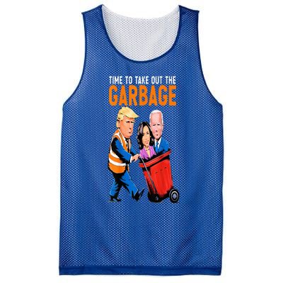 Trump Garbage Truck Humor Election 2024 Biden Mesh Reversible Basketball Jersey Tank