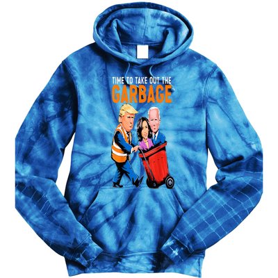 Trump Garbage Truck Humor Election 2024 Biden Tie Dye Hoodie