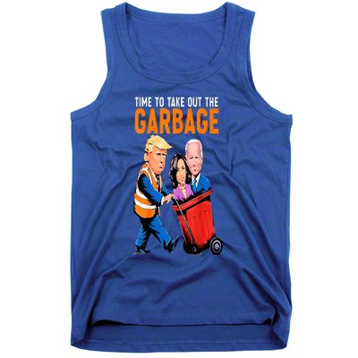 Trump Garbage Truck Humor Election 2024 Biden Tank Top