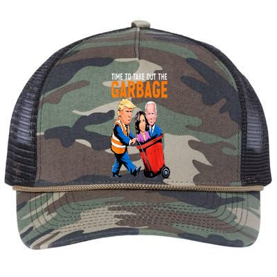 Trump Garbage Truck Humor Election 2024 Biden Retro Rope Trucker Hat Cap