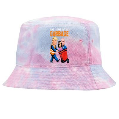 Trump Garbage Truck Humor Election 2024 Biden Tie-Dyed Bucket Hat