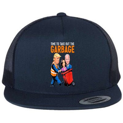 Trump Garbage Truck Humor Election 2024 Biden Flat Bill Trucker Hat