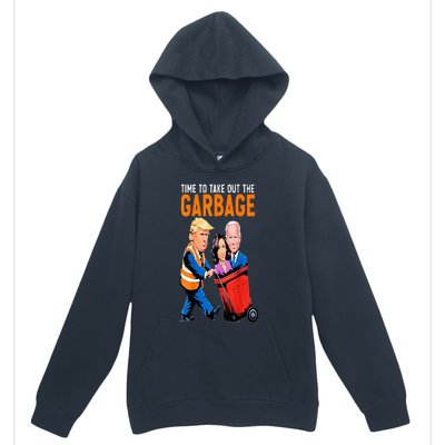 Trump Garbage Truck Humor Election 2024 Biden Urban Pullover Hoodie