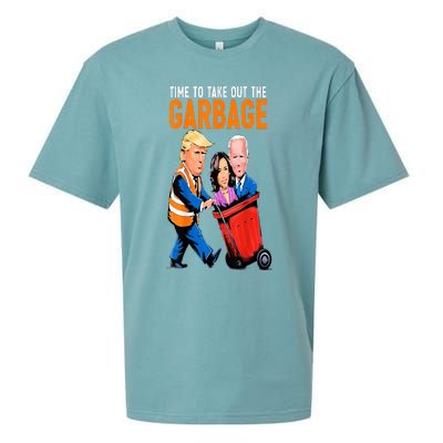 Trump Garbage Truck Humor Election 2024 Biden Sueded Cloud Jersey T-Shirt