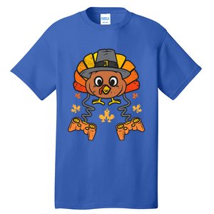 Thanksgiving Gamer Turkey Thanksgiving Turkey Video Game Cute Gift Tall T-Shirt