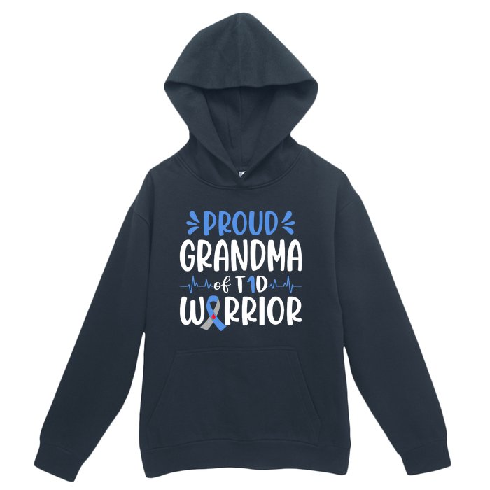 T1D Grandma Type 1 Diabetes Awareness Gift Urban Pullover Hoodie