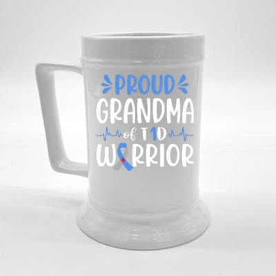 T1D Grandma Type 1 Diabetes Awareness Gift Beer Stein