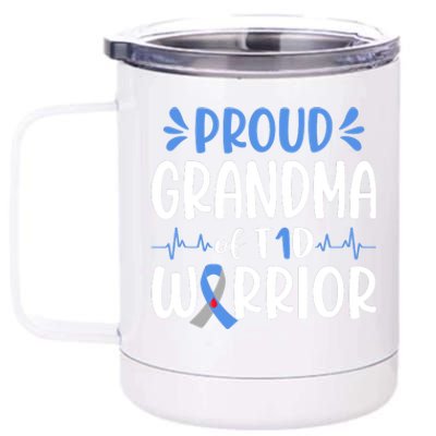 T1D Grandma Type 1 Diabetes Awareness Gift 12 oz Stainless Steel Tumbler Cup