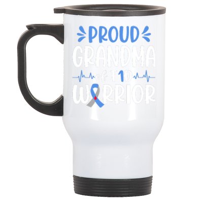 T1D Grandma Type 1 Diabetes Awareness Gift Stainless Steel Travel Mug