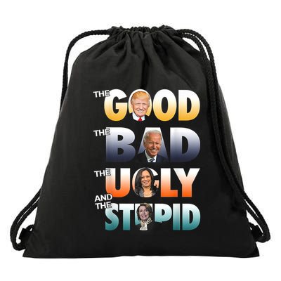 The Good Trump The Bad Biden The Good The Bad The Ugly Drawstring Bag