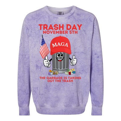 Trump Garbage Trash Day November 5 Garbage Taking Out Trash Colorblast Crewneck Sweatshirt