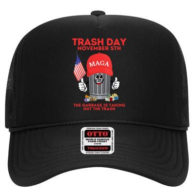 Trump Garbage Trash Day November 5 Garbage Taking Out Trash High Crown Mesh Back Trucker Hat