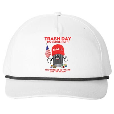 Trump Garbage Trash Day November 5 Garbage Taking Out Trash Snapback Five-Panel Rope Hat