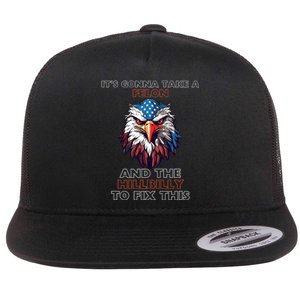 TrumpItS Gonna Take A Felon And The Hillbilly To Fix This Flat Bill Trucker Hat