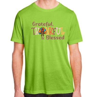 Turkey Grateful Thankful Blessed Thanksgiving Cool Gift Adult ChromaSoft Performance T-Shirt