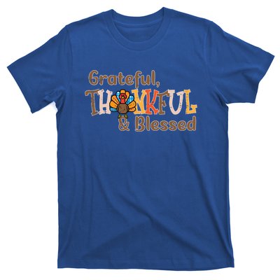 Turkey Grateful Thankful Blessed Thanksgiving Cool Gift T-Shirt