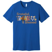 Turkey Grateful Thankful Blessed Thanksgiving Cool Gift Premium T-Shirt