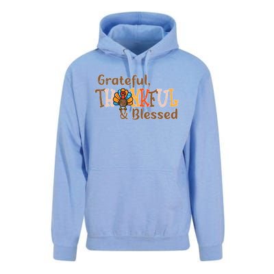 Turkey Grateful Thankful Blessed Thanksgiving Cool Gift Unisex Surf Hoodie