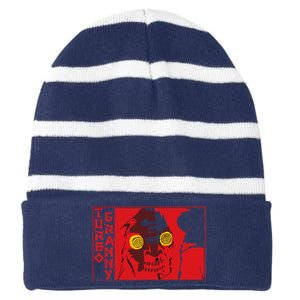 Turbo Granny Striped Beanie with Solid Band