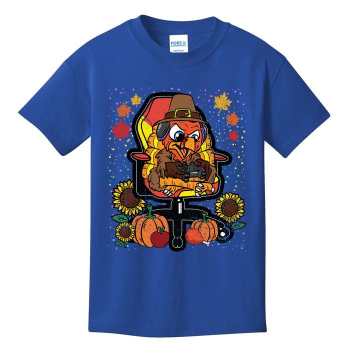 Turkey Gamer Thanksgiving Day Gaming VideoGame Gamer Gift Kids T-Shirt