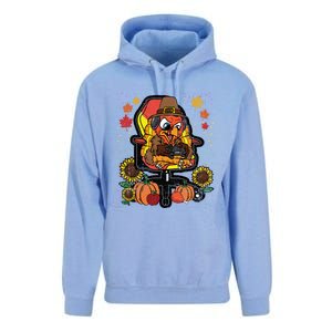 Turkey Gamer Thanksgiving Day Gaming VideoGame Gamer Gift Unisex Surf Hoodie