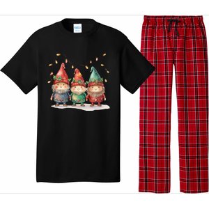 Three Gnomies Tree Christmas Cute Xmas Three Gnomies Gift Pajama Set