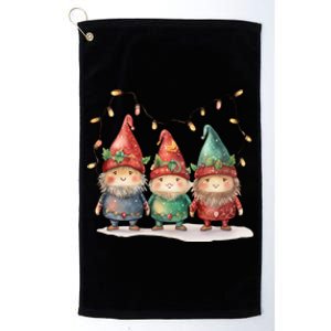 Three Gnomies Tree Christmas Cute Xmas Three Gnomies Gift Platinum Collection Golf Towel