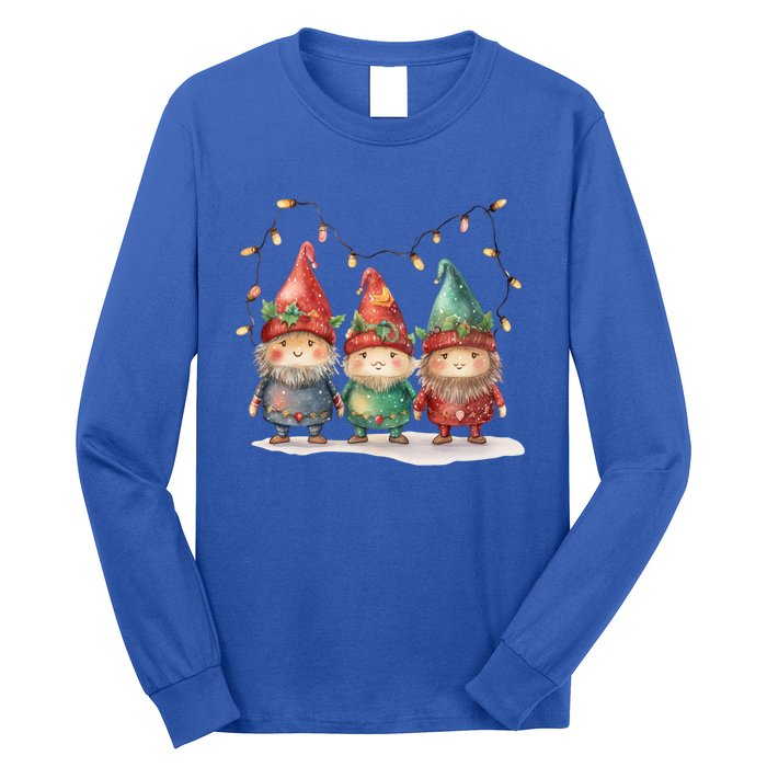 Three Gnomies Tree Christmas Cute Xmas Three Gnomies Gift Long Sleeve Shirt