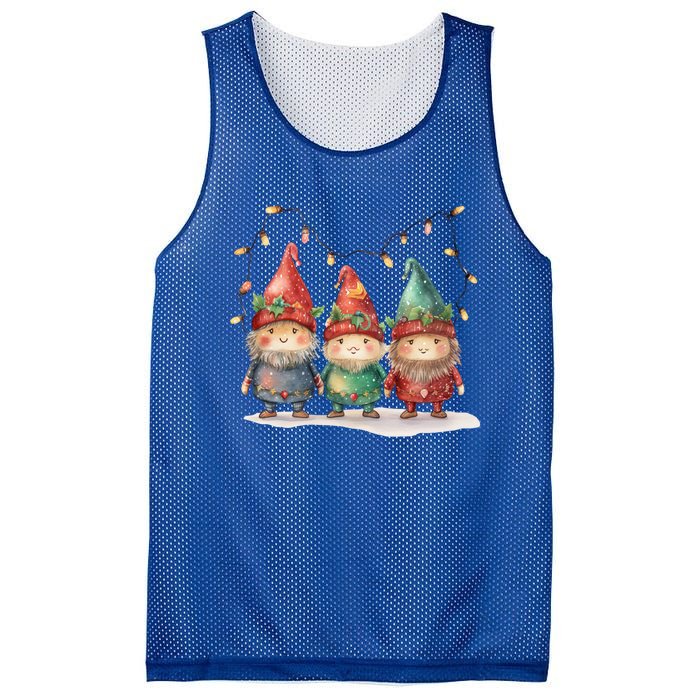 Three Gnomies Tree Christmas Cute Xmas Three Gnomies Gift Mesh Reversible Basketball Jersey Tank