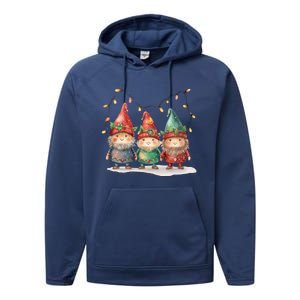 Three Gnomies Tree Christmas Cute Xmas Three Gnomies Gift Performance Fleece Hoodie