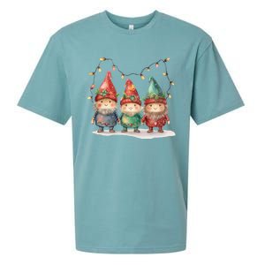 Three Gnomies Tree Christmas Cute Xmas Three Gnomies Gift Sueded Cloud Jersey T-Shirt