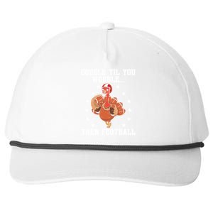 Turkey Gobble Til You Wobble Then Football Thanksgiving Funny Gift Snapback Five-Panel Rope Hat