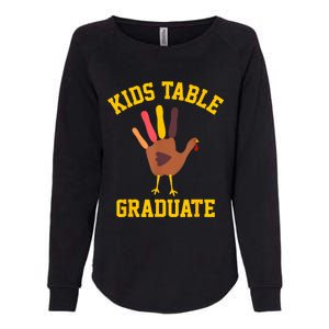 Table Graduate Thanksgiving Turkey Handprint Womens California Wash Sweatshirt