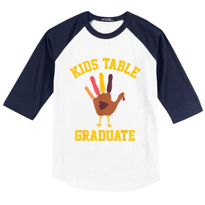 Table Graduate Thanksgiving Turkey Handprint Baseball Sleeve Shirt