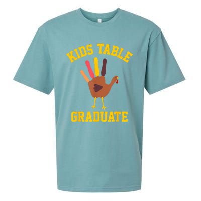 Table Graduate Thanksgiving Turkey Handprint Sueded Cloud Jersey T-Shirt