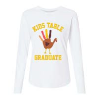 Table Graduate Thanksgiving Turkey Handprint Womens Cotton Relaxed Long Sleeve T-Shirt