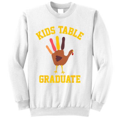 Table Graduate Thanksgiving Turkey Handprint Sweatshirt