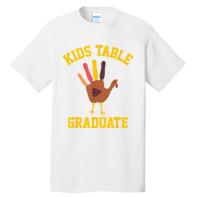 Table Graduate Thanksgiving Turkey Handprint Tall T-Shirt