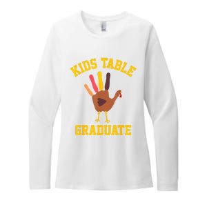 Table Graduate Thanksgiving Turkey Handprint Womens CVC Long Sleeve Shirt