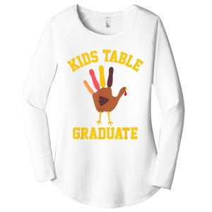 Table Graduate Thanksgiving Turkey Handprint Women's Perfect Tri Tunic Long Sleeve Shirt