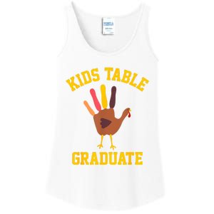 Table Graduate Thanksgiving Turkey Handprint Ladies Essential Tank